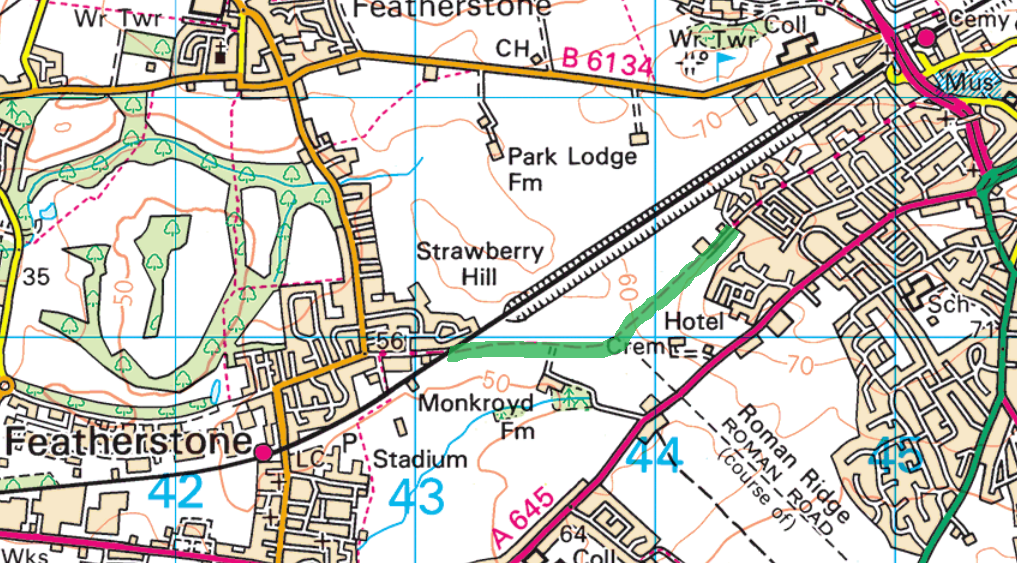 Halfpenny Lane (FeatherstonePontefract) map